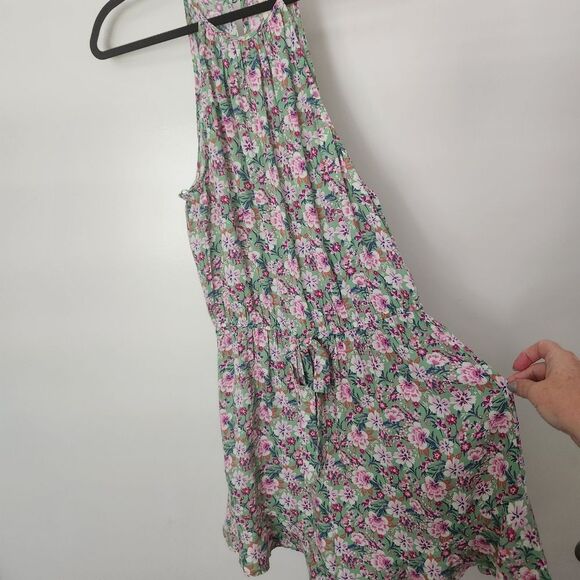 BeBop Womens Juniors Floral Sleeveless Romper Elastic Tie Waist Size Large - Picture 3 of 10